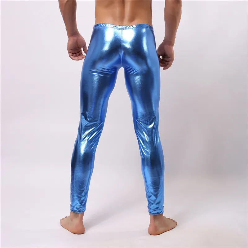 Sexy Mannen Lange Onderbroek Kunstleer Heren Slanke Strakke Slipje Dunne Zakje Elastische Heren Erotische Homo Ondergoed Legging Lange Johns185g