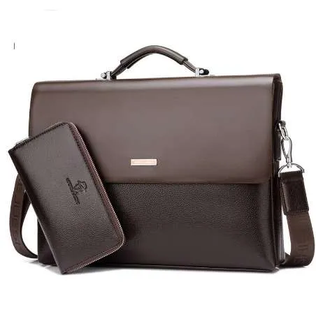 Nuovo arrivo famoso business uomini valigetta borsa PU in pelle portatile borsa da laptop valigetta maschile PU borse a tracolla in pelle