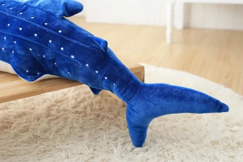 50 yeni stil mavi balina peluş oyuncaklar büyük balık bez bebek köpekbalığı doldurulmuş peluş deniz hayvanları çocuk doğum günü hediyesi la084