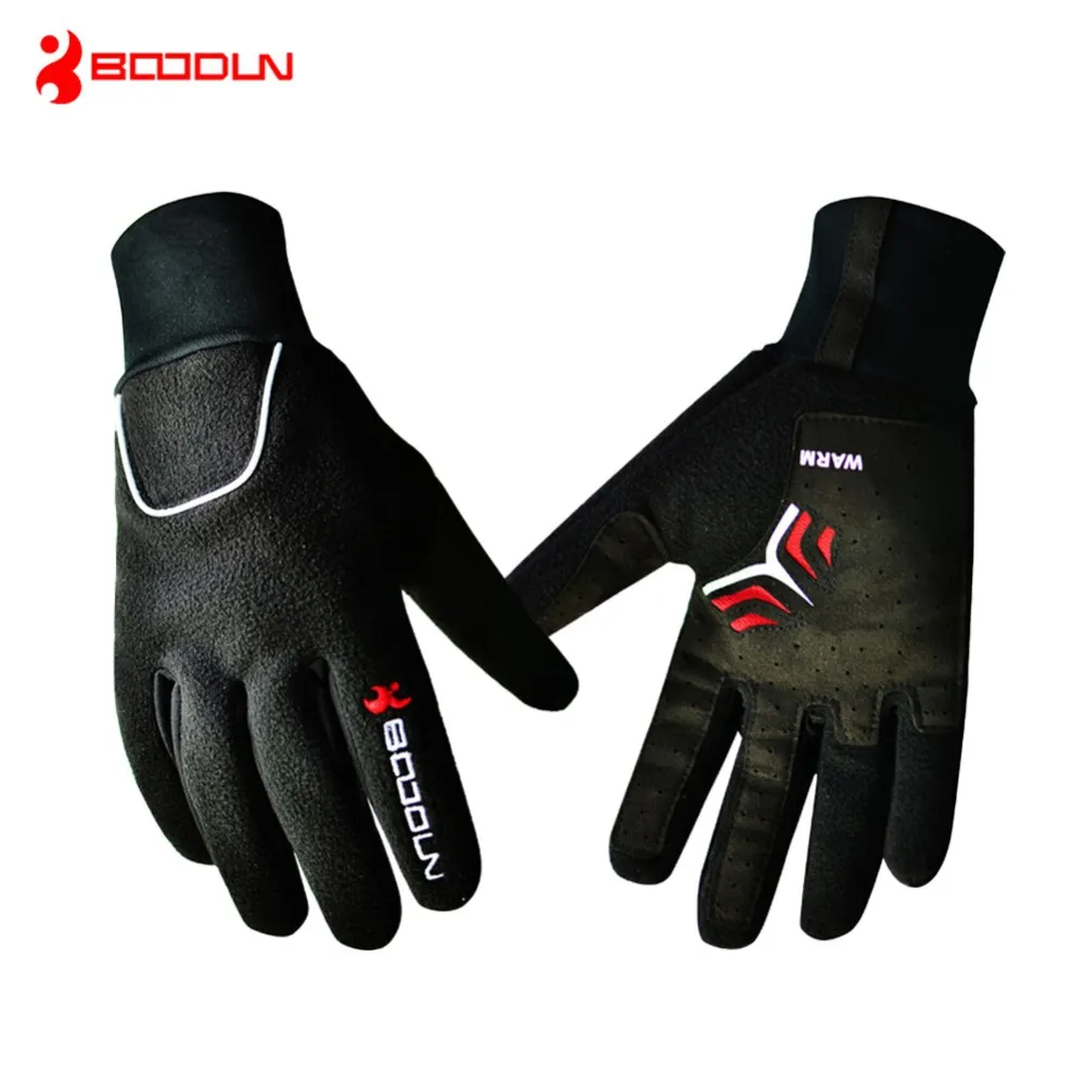 Märke Windproof Fleece Cykelhandskar Vinter MTB Bike Termal Guantes de Po BicicLeta Män Full Finger Cykling Handskar Luvas de Goleiro