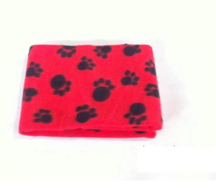 60x70cm pet dog cat bed blankets Cute Floral Pet Sleep Warm Paw Print Dog Cat Puppy Fleece Soft Blanket Beds Mat