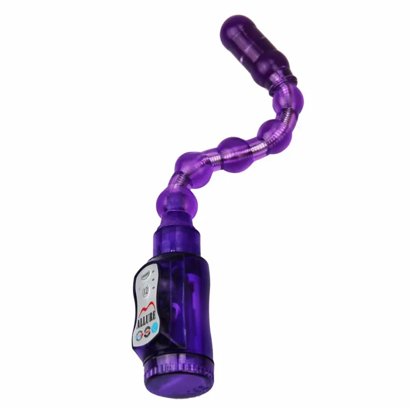 Vibrador Anal Flexible impermeable de gelatina de 12 velocidades, masturbación con cuentas anales, estimulación del punto G, juguete sexual para adultos para mujer 5956673