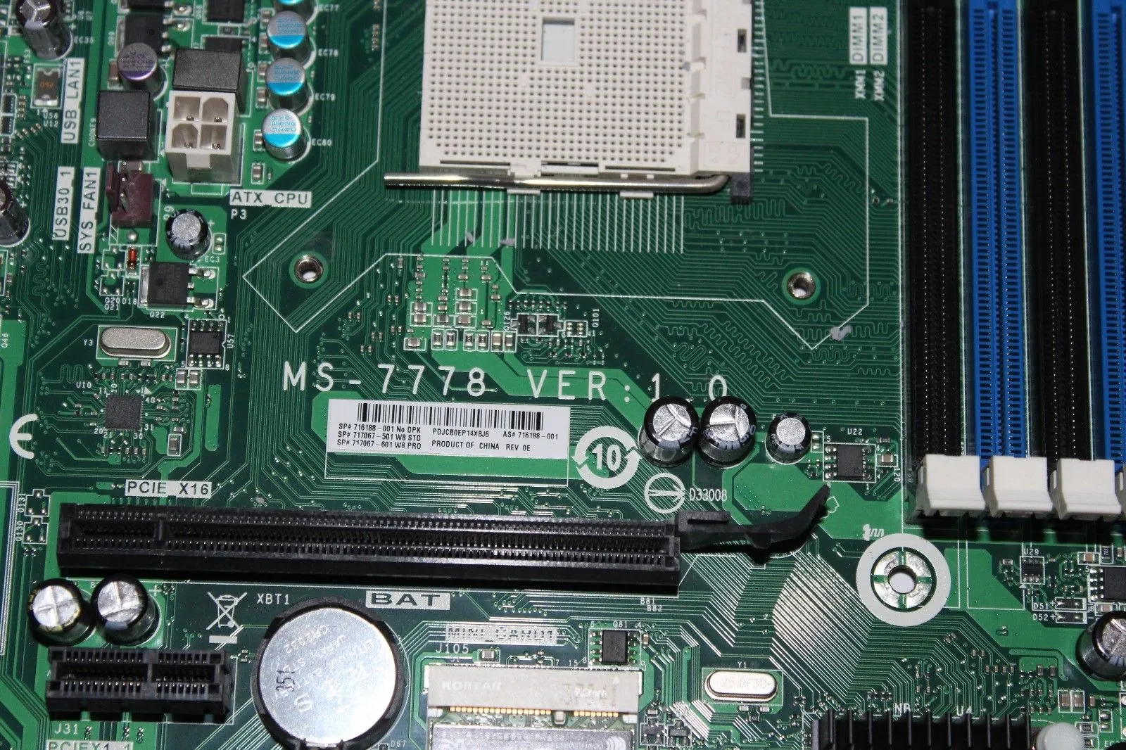 Orijinal MS-7778 anakart, 700846-001,696333-001, FM2, DDR3, mükemmel çalışır