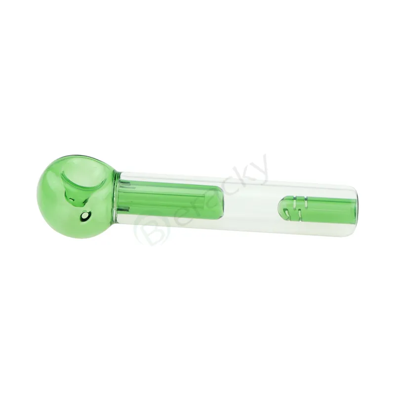 Glass Spoon Pipes With Side Carb Hole 6 Inch Length Glass Smoking Water Pipes For Dry Herb Tobacco Bubbler Hand Pipes