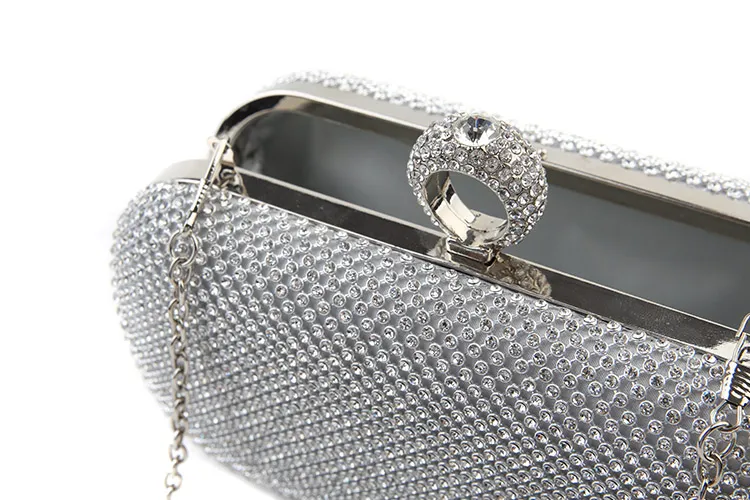 BlingBling Women hand Bags Wedding Accessories Bridal Hand Bags New Arrival Silver Chain Bridal Accessories L-137
