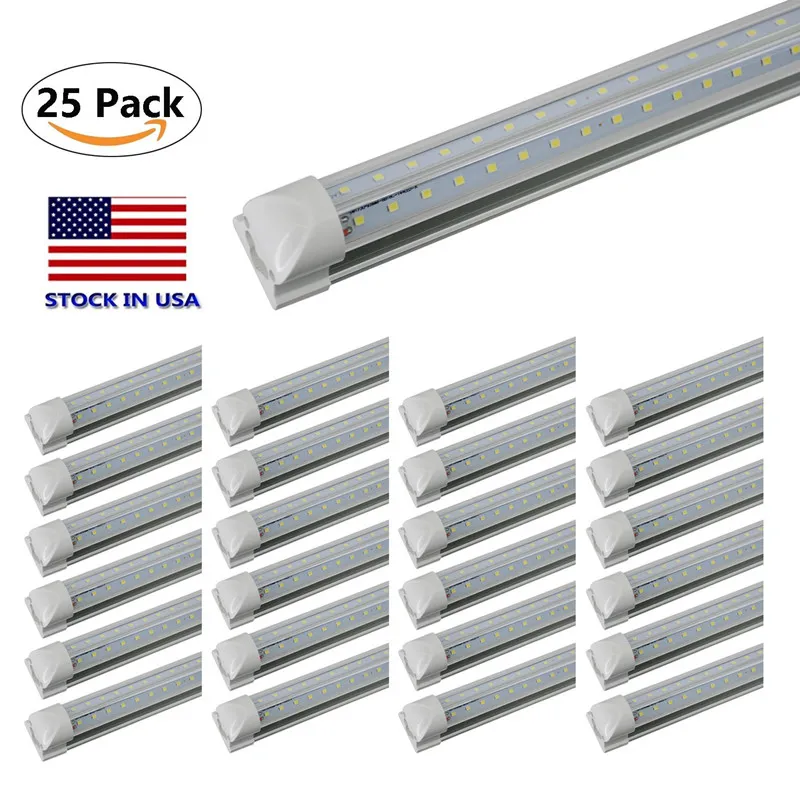 Tubo integrado T8 8 pés 72 watts Tubo de luz em forma de V LED T8 4 pés 5 pés 6 pés 8 pés Porta do refrigerador Congelador Iluminação LED