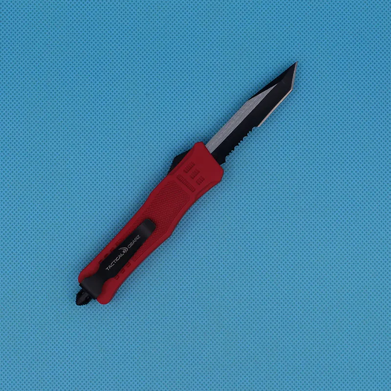 Hochwertiges rotes 7-Zoll-616-Mini-Automatik-Taktikmesser, Griff aus Zink-Aluminium-Legierung, 440C-Klinge, 9 Stile verfügbar, EDC-Taschenmesser