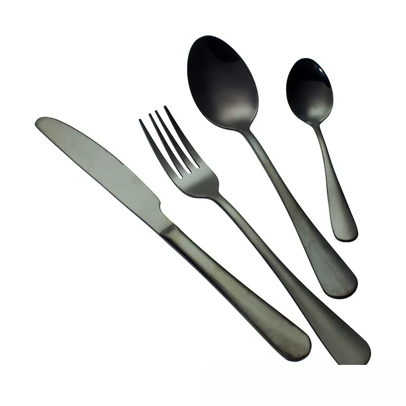 Novo Aço Inoxidável Gold Gold Sets Colher Faca Faca Colher de Chá Conjunto de Louça de Cozinha Utensílio 4 Estilo Conjuntos WX9-377