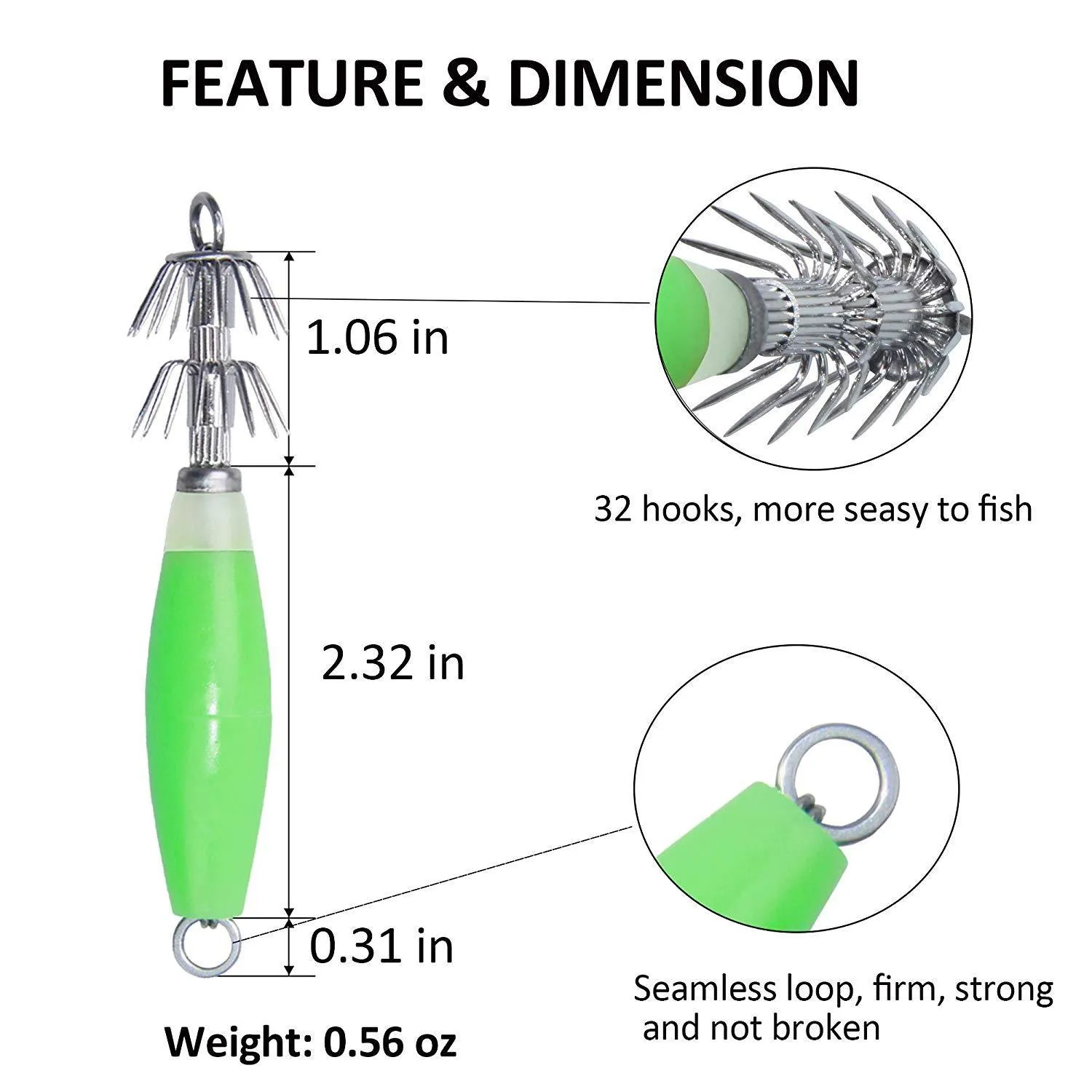 Luminous Green Squid Jig Hook Deep Sea Drop Underwater Squid Jigs Catch  Fishing Lure Tackle6390491 From Fs5b, $29.96