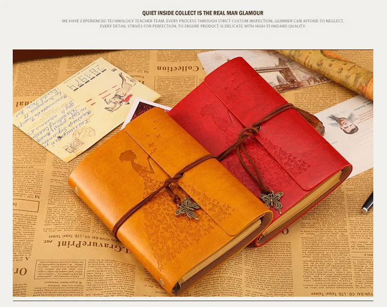 Whole A6 Diary Notebook Princess Butterfly Traveler039s Note Books Notepad Planner PU Leather Cover Students Notebooks Wedd1861445