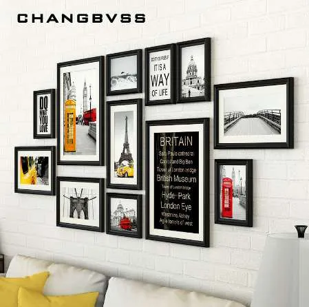 Set Di 2 Cornici Nere Per Foto 28x35 Cm – Plastica Alta Trasparenza, Da Parete, Orizzontale E Verticale, Per Poster E Certificati
