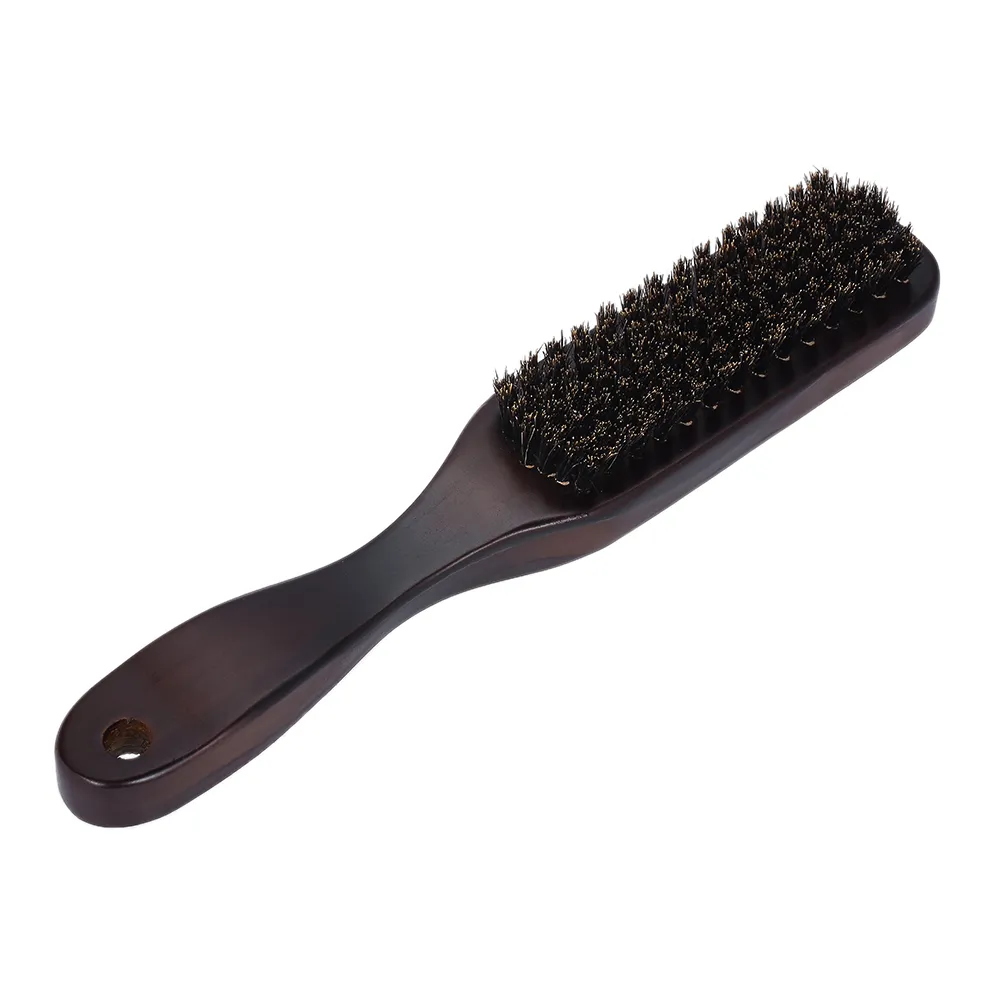 Trähandtag Boar Bristle Rengöring Borst Frisör Män Skägg Borste Anti Static Barber Hair Styling Comb Rakverktyg