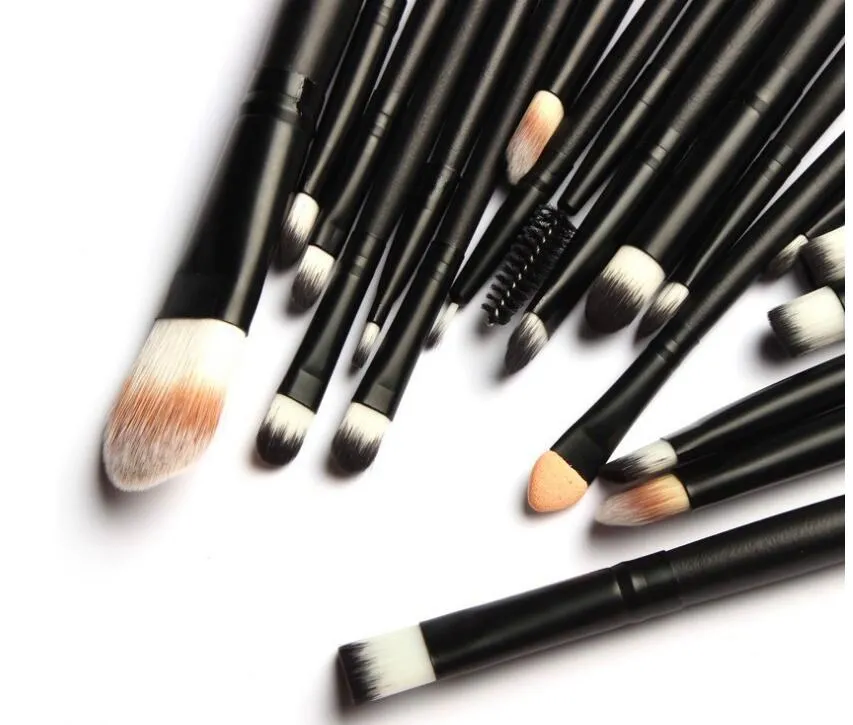 Set di pennelli per trucco professionale 20 pezzi / set Kit di strumenti per trucco Pennello per sopracciglia Fondotinta in polvere Strumento cosmetico Bellezza