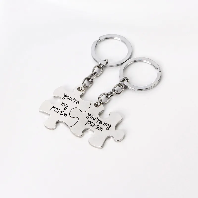 Couple Keyrings You Are My Person Keychain Lovers Friend Car Key Holder Mothers Day Gift For Dad Mom Kimter-D608S Z