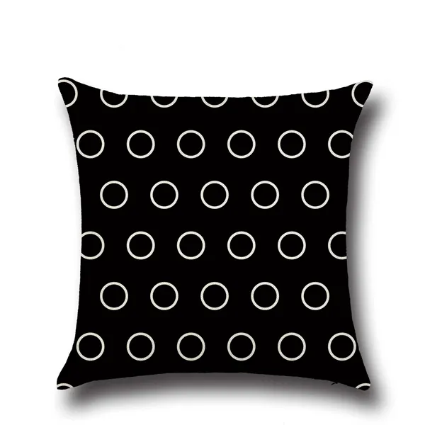 Taie d'oreiller motif noir et beige taie d'oreiller coton lin imprimé 18x18 pouces géométrie Euro taies d'oreiller 45*45cm