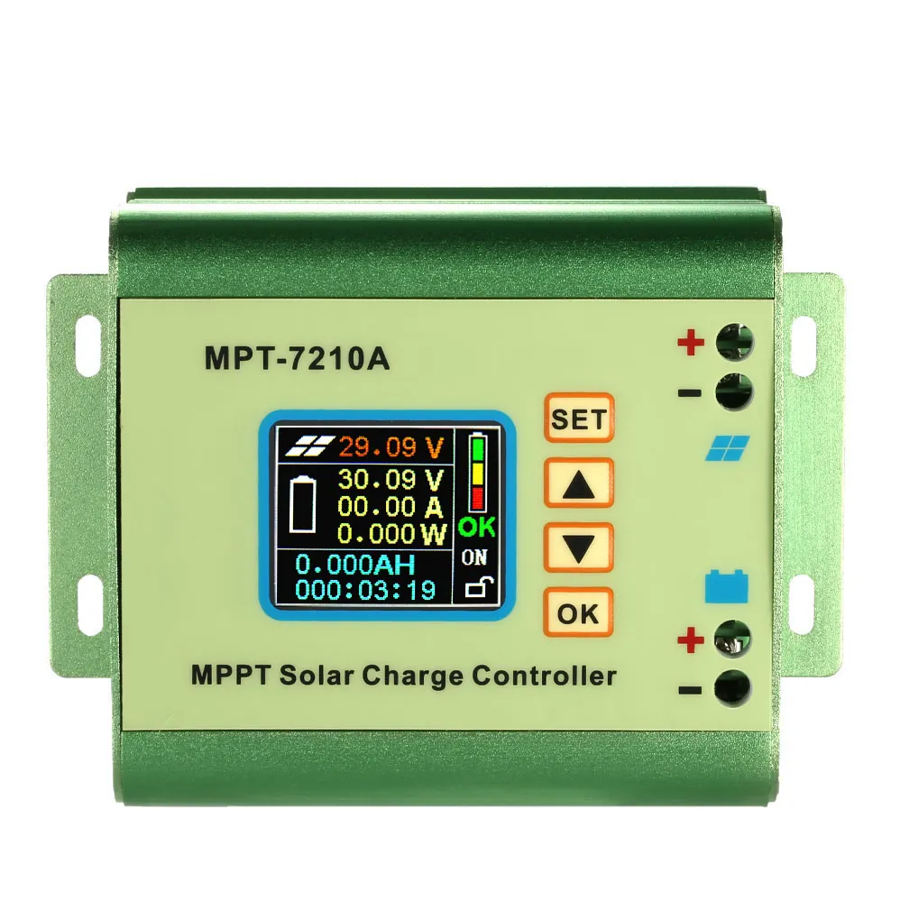 Freeshiping MPPT Régulateur de charge de régulateur de batterie de panneau solaire avec écran couleur LCD 24/36/48/60/72 V 10 A avec fonction de charge DC-DC Boost