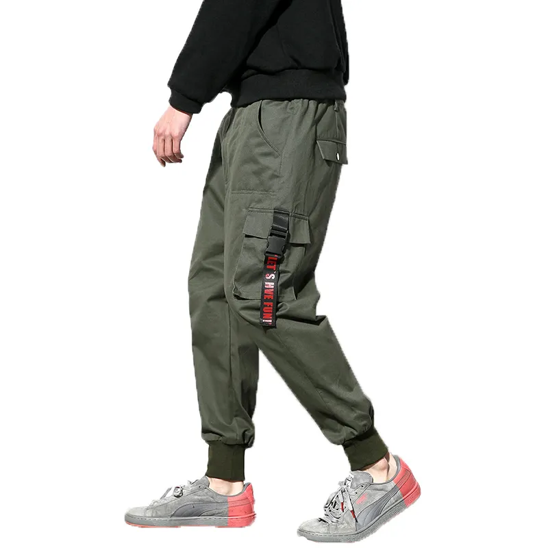 Drop Verzending 2018 Mannen Cargo Broek Man Joggers Katoenen Broek Hip Hop Harem Enkellange Broek Axp200