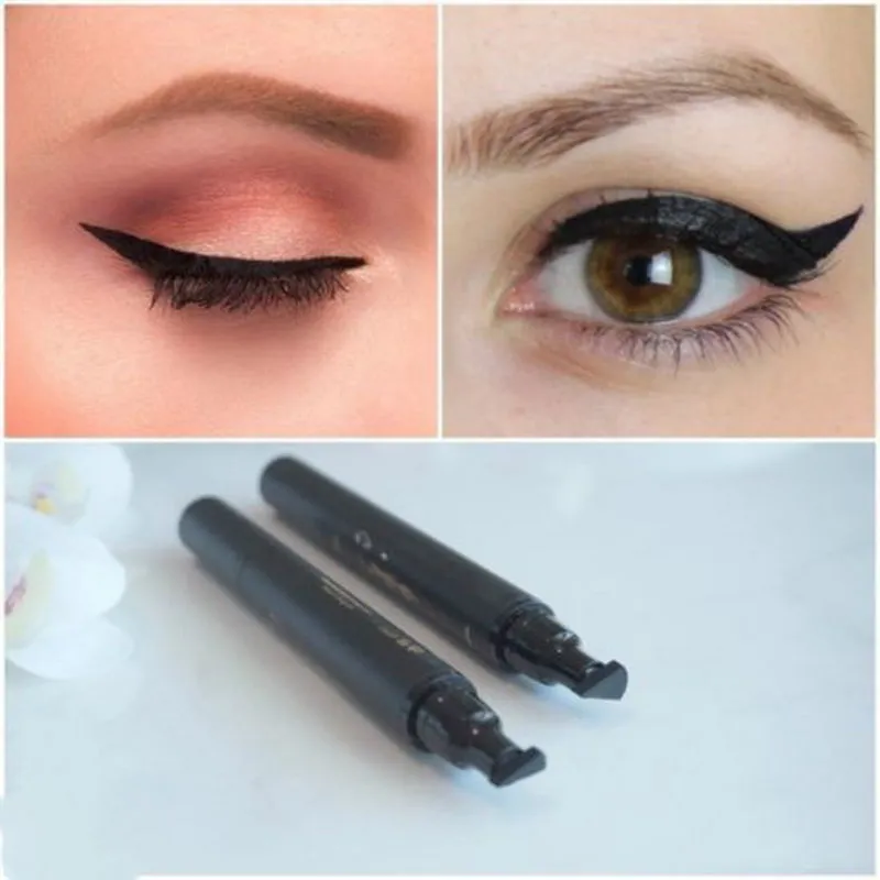 Eyeliner stempel zwart dunne dikke oog vloeibare waterdichte mode vamp voering combinatie make-up lip liner shell