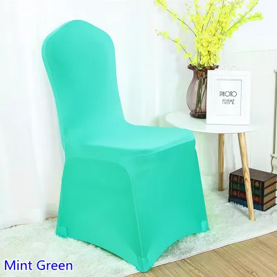 chaise spandex couverture menthe verte couleur frontal lycra stretch chaise chaise de chaise pour la décoration de mariage en gros en vente