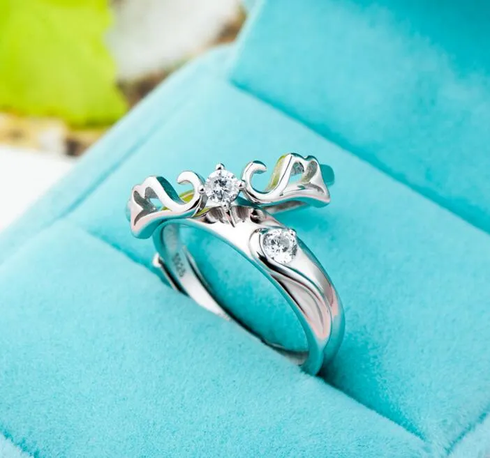 925 Silver Couple Rings, Matching Rings, Promise Rings, Adjustable Rings  EM356 | eBay