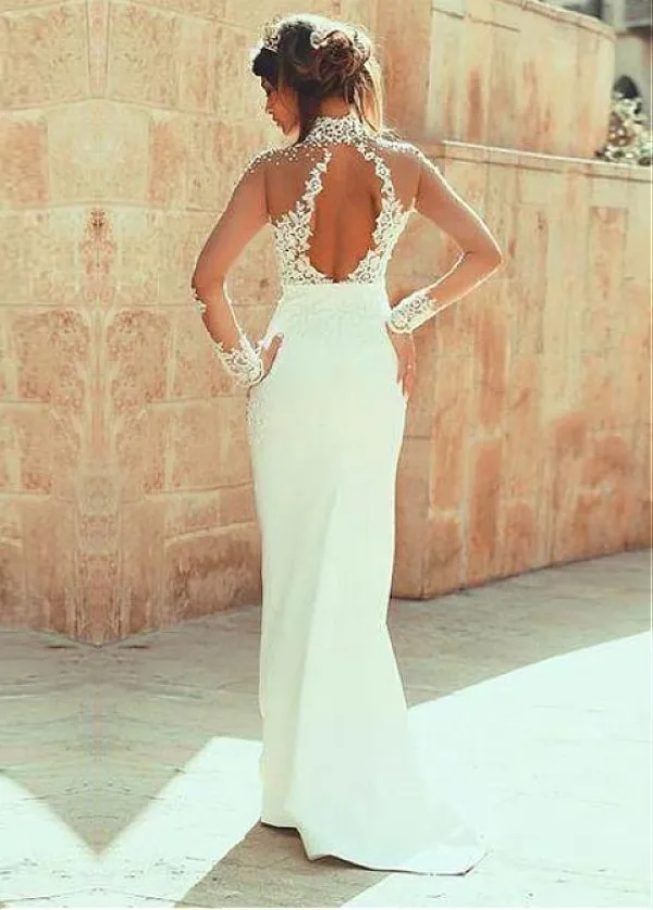 High neck sheath wedding dress top