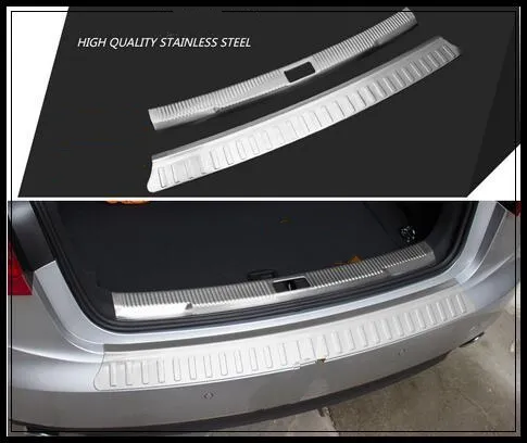 고품질 스테인레스 스틸 2pcs (내부 + 외부) 후방 트렁크 보호 바, Audi A6L 2012-2015 용 후방 범퍼 발판