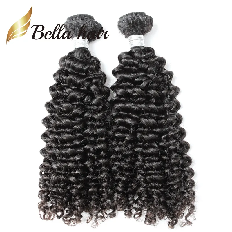 Qualité Extensions Bouclées Brésiliennes Tisse 9A 10-26 pouces Couleur Naturelle Cheveux Humains Julienchina Bellahair