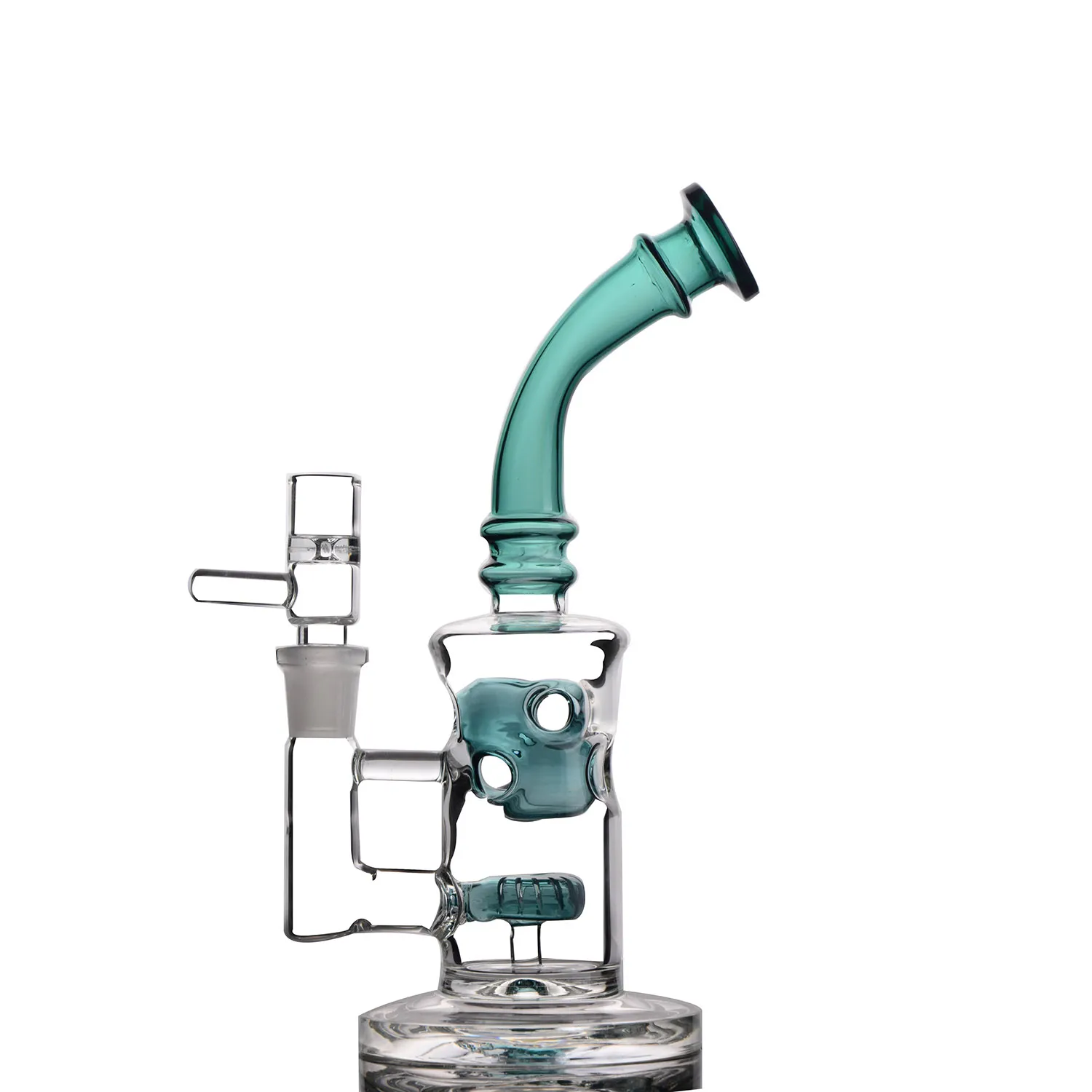 8.2tall Green Purple Colour Mini Hand Glass Bongs Perc With Perc Hoss ...