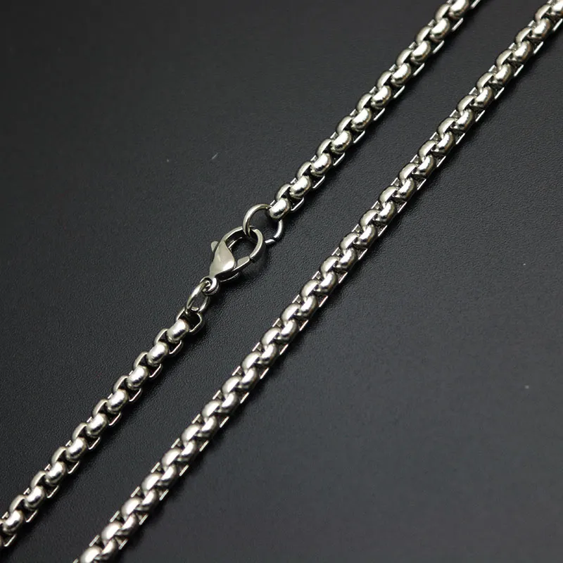 25mm Stainless Steel box Necklace Chain For women men locket pendant5076728