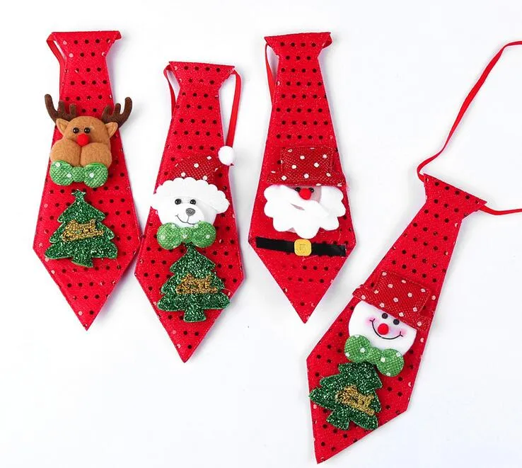 Creative Christmas Prezenty Małe Dekoracje Dostaw Dostawy Children's Festival Cekiny krawat Cartoon Tie Party Favor Mixs 200Cps