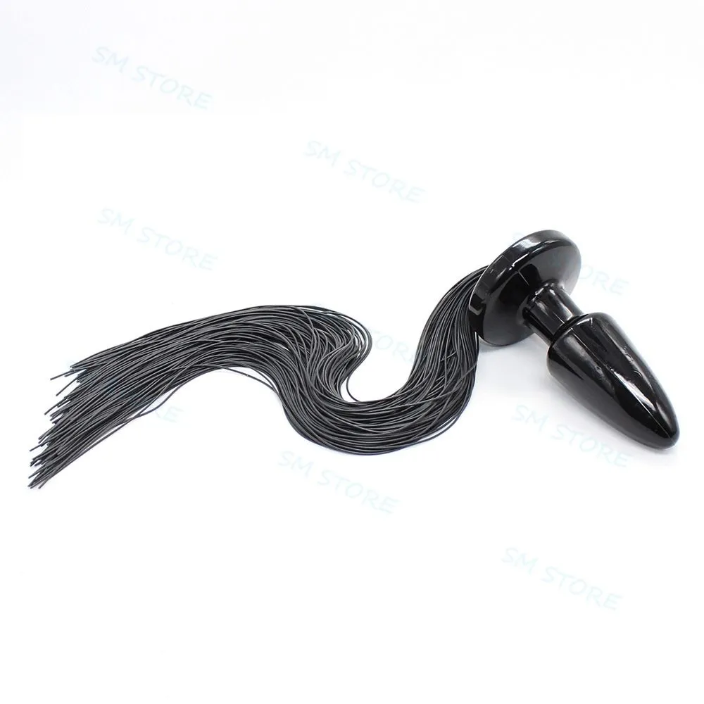 Silicone Animal Tail Butt Plug Black Unisex Anal... From Aesto, $14.36