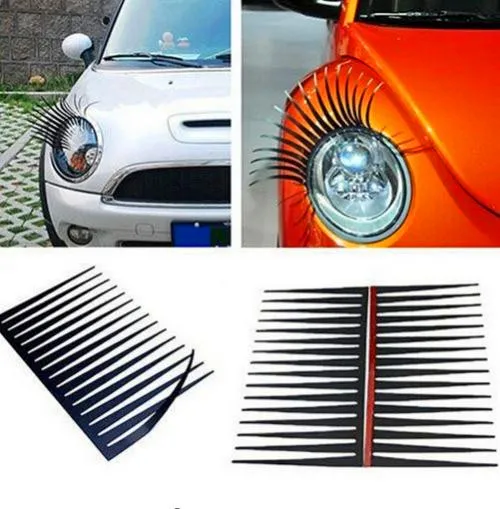 2pcs Car Light Eyelashes Car Stickers Decoration Headlight Eye Lashes  Stickers Personality Stickers Cute False Eyelashes Car Stickers