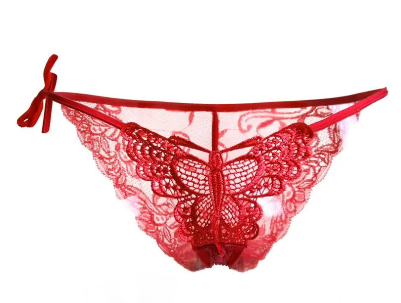 Kvinnor Sexiga Underlag 8 Färger Fjäril Se igenom Lace Underkläder Andningsbara Kvinnor Panties