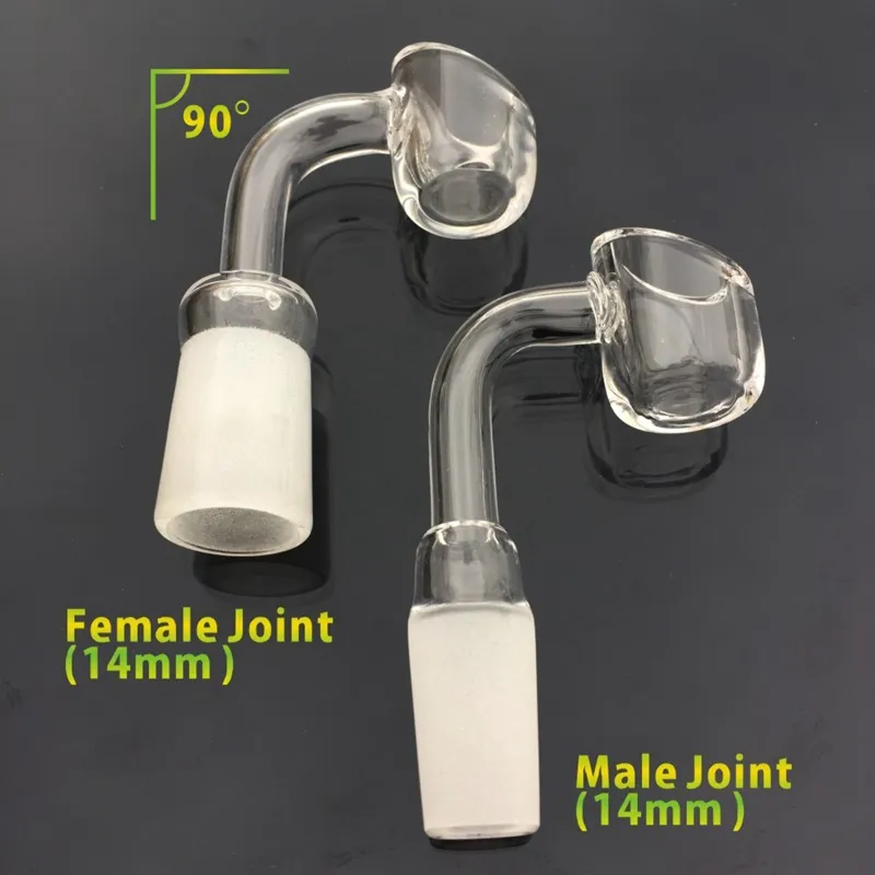Domeless Frosted Club Quartz Banger Nail 10mm 14mm 18mm Male Female Joint Real Quartz Nail 90 45 Degree Bucket Bangers