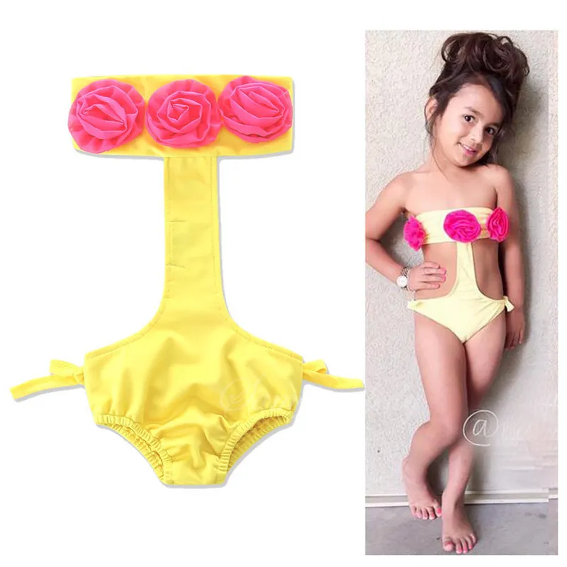 اعتصامات 2-6T Girl's Swimwear One Piece Swimsuit اثنين من قطعة بيكيني مجموعة الرسن BOWKNOT أنبوب أعلى + موجزات الاستحمام الدعاوى الشاطئ جديد 2018 الساخن