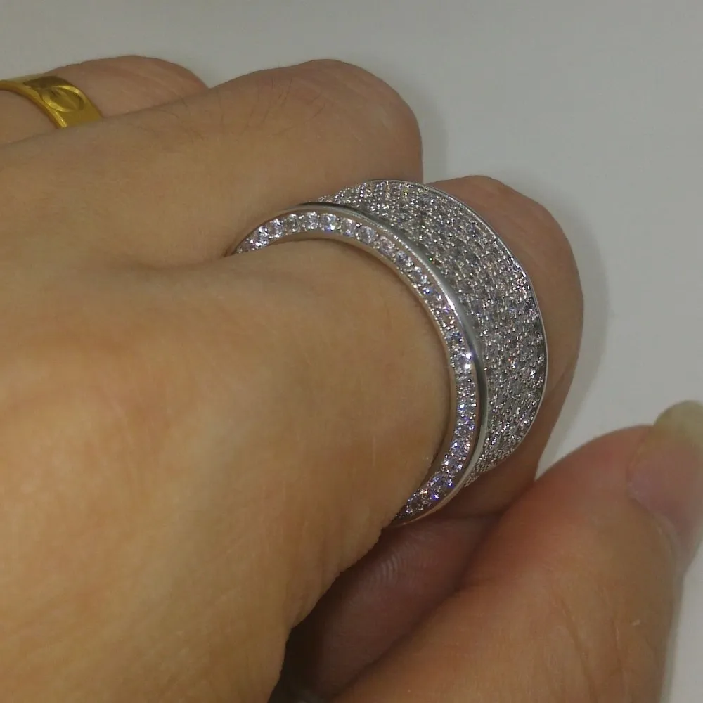 choucong Lovers Pave set Diamant 10KT Or Blanc Rempli Bague De Fiançailles De Mariage Sz 5-11 Cadeau