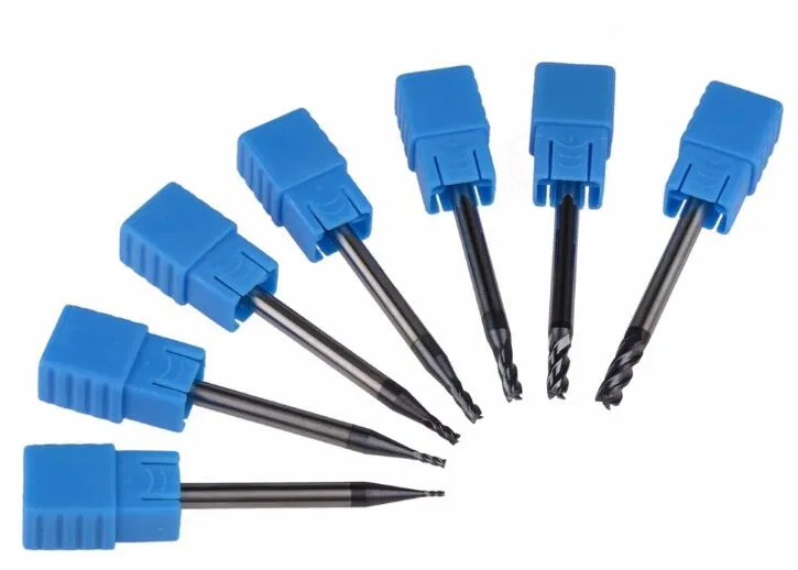 HRC45 1-4mm Four Flutes Solid Carbide Face End Mill CNC Milling Cutter Bits For Steel Milling