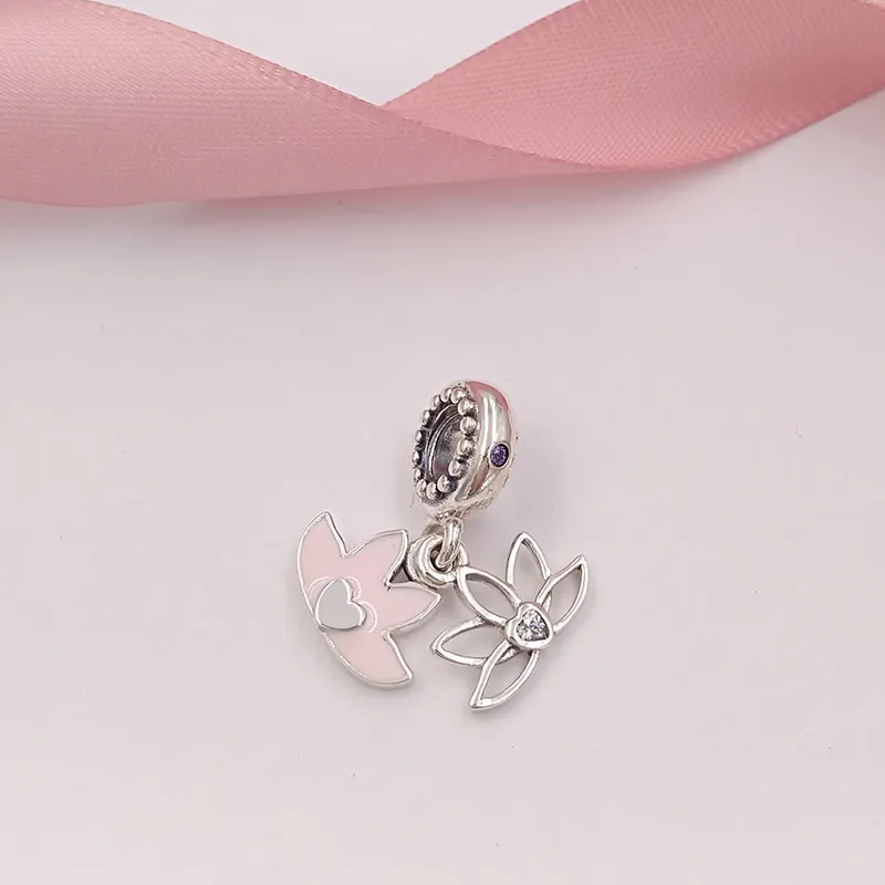 Andy Jewel 925 Sterling Silber Perlen Serene Lotus Flower Charm