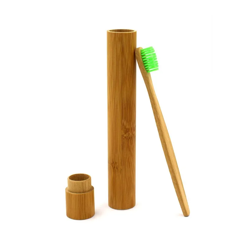 Portable Natural Bamboo Toothbrush Case Tube For Travel Eco Friendly Hand Made Heath Tooth Brushes Protector QW8448