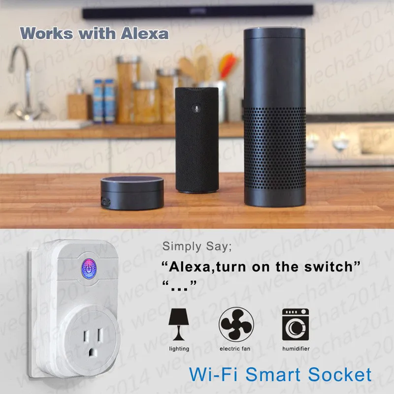 SMART WIFI Socket Plug Switch CN UK US EU-kontakt Remote Control Socket Outlet Timing Switch för Smart Home Automation