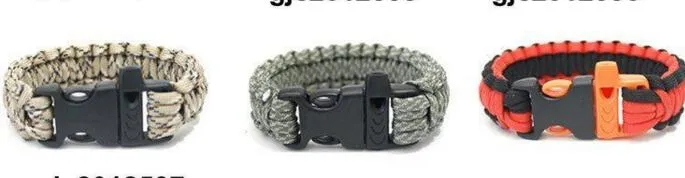 Paracord Seven Core Umbrella Rope Weaving Survival Whistle Escape Emergency Umbrella Rope Bracelets