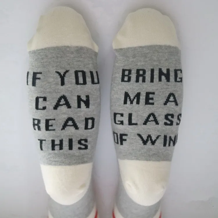 If You Can Read This Bring Me a Glass Of Wine Beer Socks Unisex Winte Socks Fashion Letter Christmas Mix Color Socks8204941