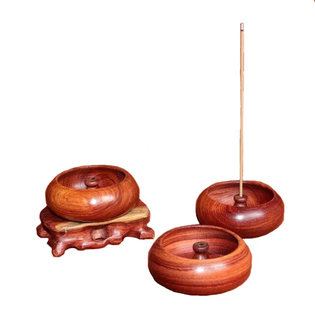 Burmas Birnen-Palisander-Räuchergefäß für Räucherstäbchen mit Holzständer, Porta-Schreibtisch-Encens-Halter, Dekoration S $