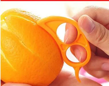 1000 stks Leuke Muisvorm Citroenen Oranje Citrus Opener Peeler Remover Slicer Cutter Snel Strippen Keukengereedschap Fruit Huid Remover Mes