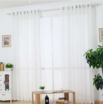 Weiß Sheer Tüll Vorhang gestreifter Panel Fensterbehandlung Streifen Vorhang Schatten Tüll Stoff Leinenstange Taschenringe Band WP039 * 30