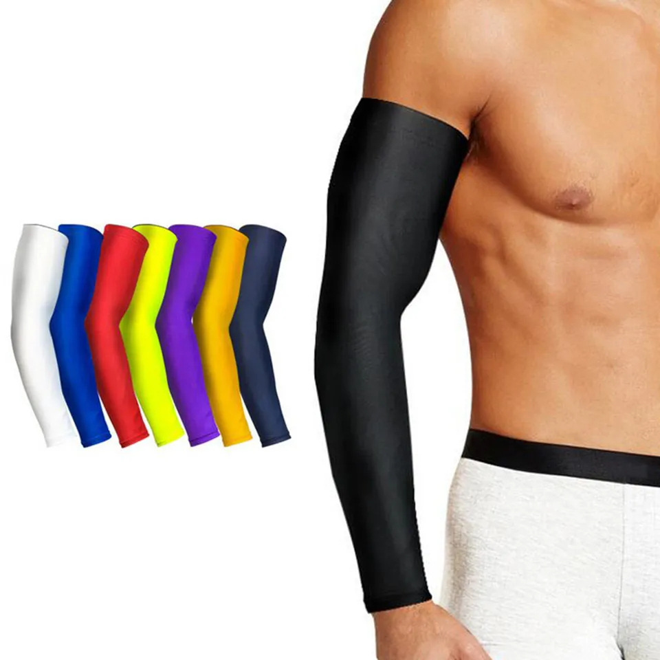 Mężczyźni High Elastic Basketball Ramię rękawy Armband Soccer Volleyball Vourc