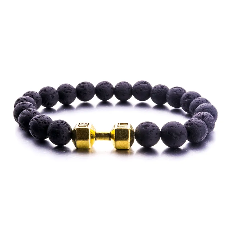 Blandade stilar 8mm naturliga svarta lava stenpärlor uggla armband diy parfym essentiell oljesiffusor armband för kvinnor yoga smycken