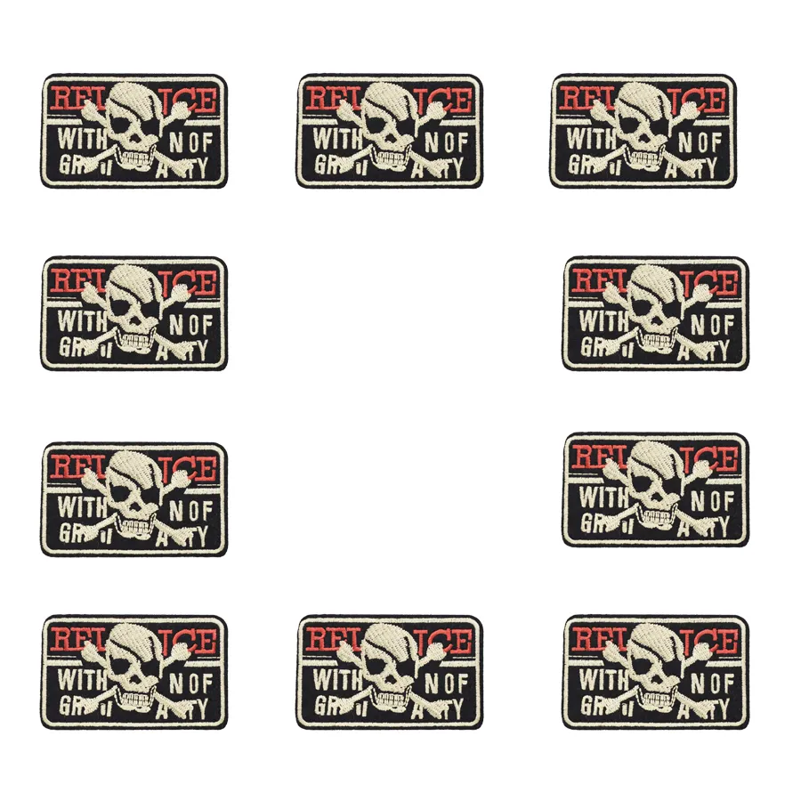 10 PCS Buccaneer Skull Patches Badges for Punk Sweater Ironing on Transfer Embroidery Patch for Clothes Sew Accessories for Trousers Jacket