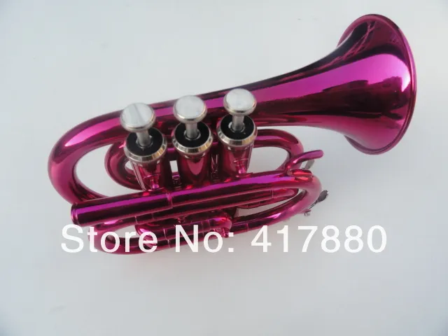 Tromba Pocket Rose Red Bb che cade B Tune Tromba strumento musicale studenti con custodia Spedizione gratuita