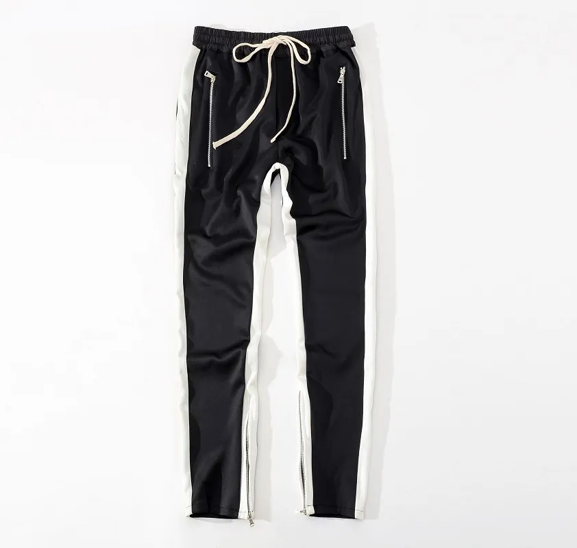 Nouveaux pantalons pour hommes cinquième Collection côté fermeture éclair pantalon de survêtement décontracté hommes Hiphop pantalons de survêtement S-2XL 1711